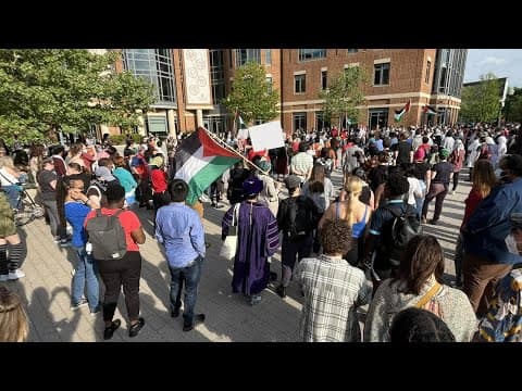 Protest over Israel-Hamas war underway at Ohio State