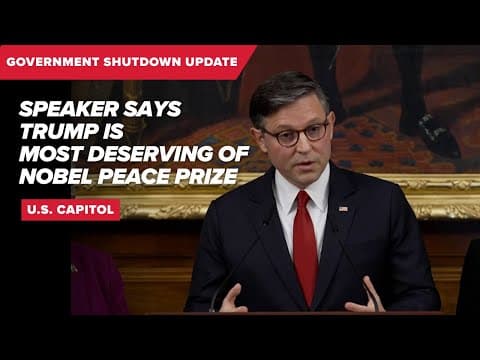 Government Shutdown 2025: Johnson backs effort to nominate Trump for Nobel Peace Prize