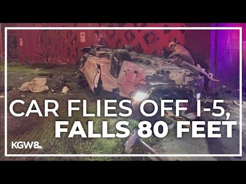 Driver cited in hospital after car speeds off Interstate 5