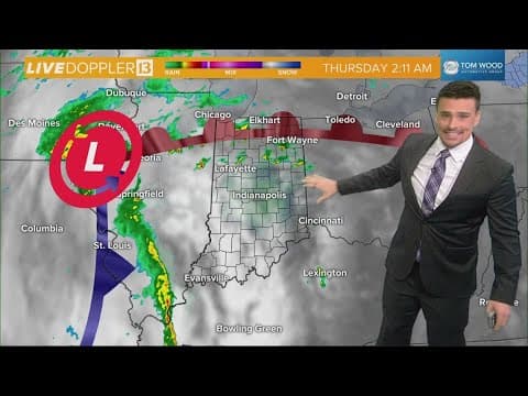 More scattered rain and storms possible at times Thursday across Indiana | Low severe risk