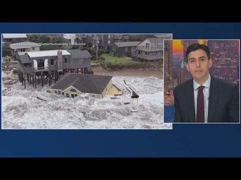 Houses collapse into ocean as impacts of hurricanes Humberto, Imelda hit East Coast