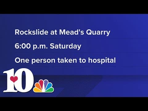 KFD: 1 transported to hospital after rockslide at Meads Quarry on Saturday