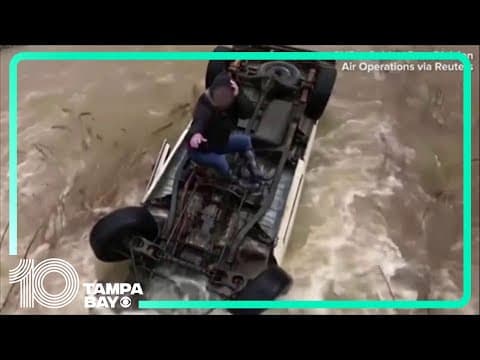 Woman rescued from overturned vehicle in fast-moving creek after 15 hours