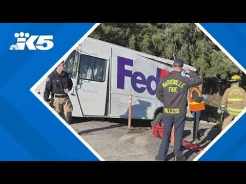 Train hits FedEx truck in Marysville