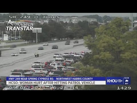 Woman critically injured in crash involving Harris County deputy's patrol car, sheriff says