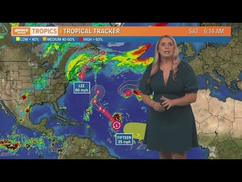 Saturday morning tropical update: Lee impacting New England and Canada, Tropical Depression 15 in At