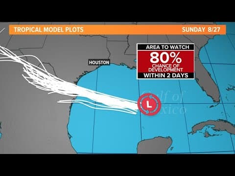 Tropical update: Tropical wave in the Gulf now at 80% of development