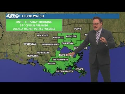 Weather Impact Alert: Flood Watch until Tuesday morning as heavy rain expected overnight