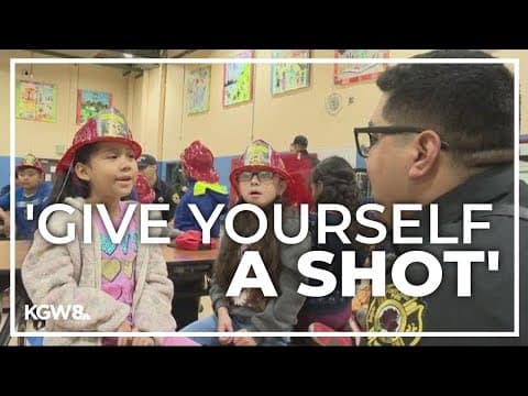Spanish-speaking firefighters connect to young students in Northeast Portland