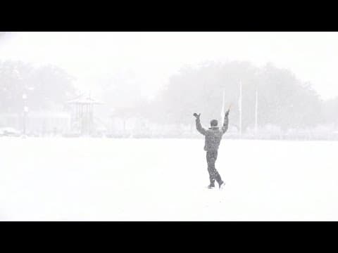 Measuring snowfall in Hammond, Louisiana