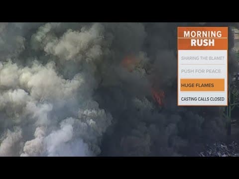 Two firefighters recover from large scrap fire