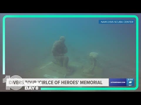 Diver tour 'Cicrle of Heroes' underwater military memorial in Clearwater