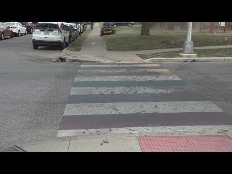 City of Columbus says vandalized rainbow crosswalk on Lane Avenue is part of federal traffic safety