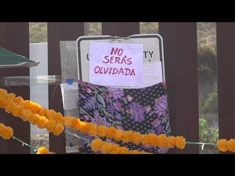 Altar placed at MX border for migrant woman who died
