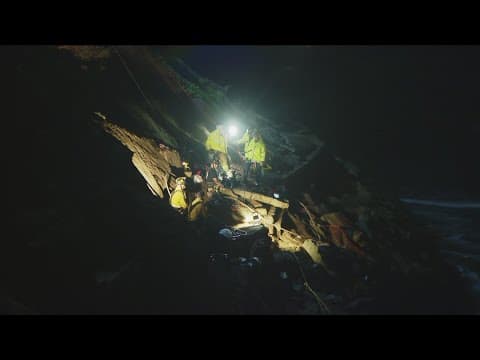 Man trapped in cliffside tunnel for days as holiday storm approaches