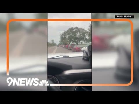 Cars lined up to gather sandbags ahead of Hurricane Milton in Florida