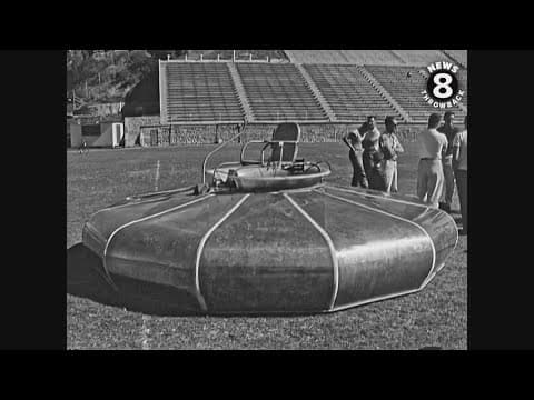 Flying saucer displayed at San Diego State College in 1961