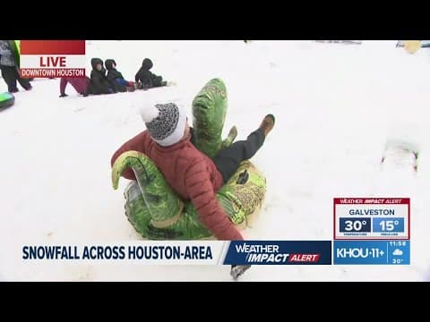 Houston snow: Residents take advantage of winter weather