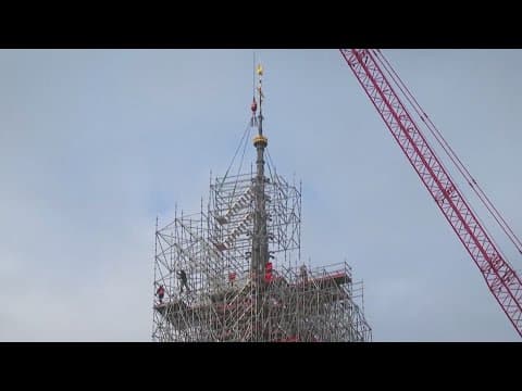 New spire revealed at Notre Dame in Paris