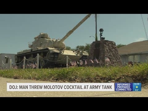DOJ: Man faces prison time for throwing Molotov cocktail at tank at Sarasota VFW post
