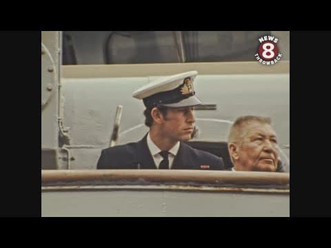 Prince Charles arrives in San Diego on the frigate Jupiter in 1974