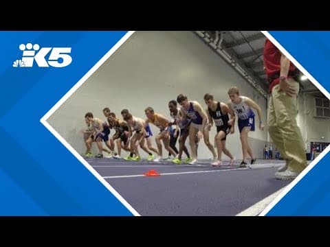 Nine Huskies break four-minute mile in a full team effort