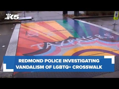 Redmond police investigating vandalism of LGBTQ+ Pride crosswalk
