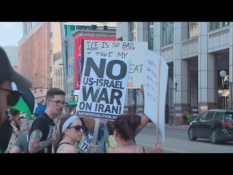 Protesters at Ohio Statehouse rally against US involvement in Iran-Israel war
