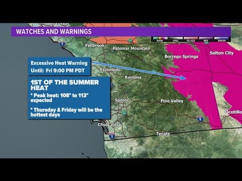 Excessive Heat Warning issued for San Diego County deserts