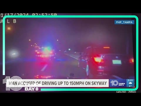 Driver accused of going up to 150 mph across Sunshine Skyway Bridge