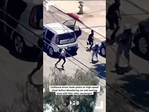 California driver leads police on chase before abandoning car and running away with passengers