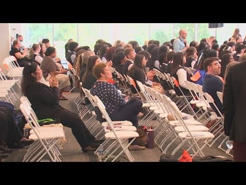 Students get paired with companies for internships during Cristo Rey Columbus Draft Day event