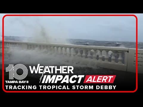 Tropical Storm Debby sends waves crashing onto Bayshore Boulevard in Tampa