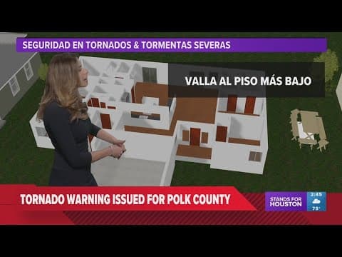 What to do during a tornado in both English and Spanish