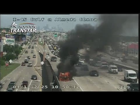 Car catches fire on North Freeway