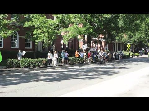 Hundreds gather for protest against Trump Administration policies