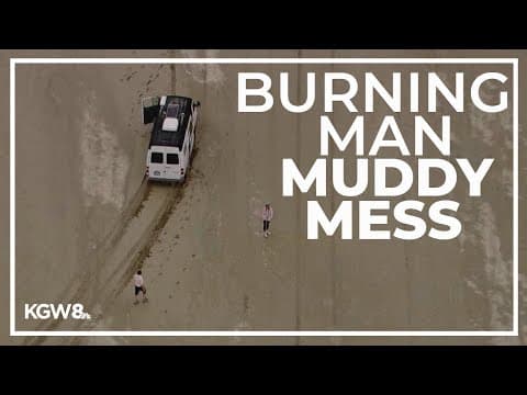 Burning Man attendees return home after heavy rain turned festival into muddy mess