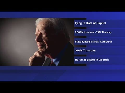 Jimmy Carter lying in state times impacted by snow storm