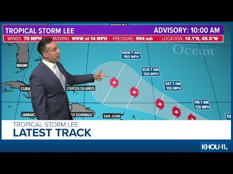 Tropical update: Lee expected to become 'extremely dangerous major hurricane'