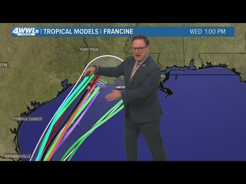 Monday 6PM Tropical Update: TS Francine forms, hurricane watch issued for Louisiana coast