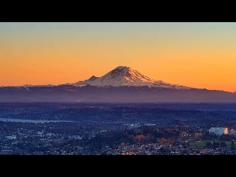 LIVE: First 5 p.m. sunset of 2025 over Mount Rainier