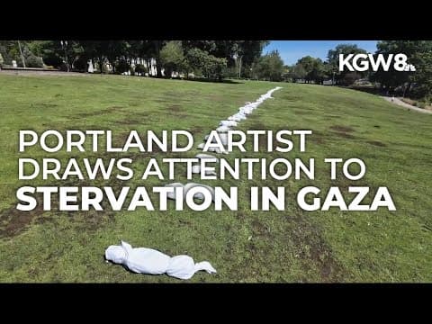 Portland waterfront art installation brings attention to Gaza starvation crisis