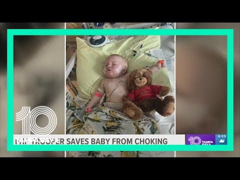 Florida trooper hailed a hero after saving infant from choking