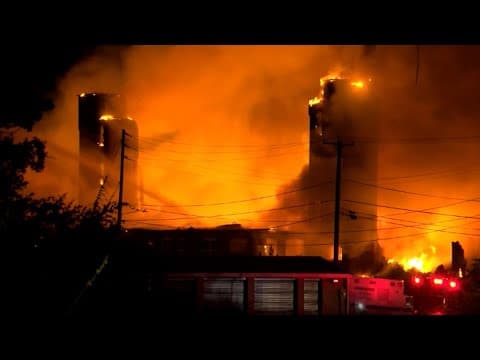 Massive fire burns through vacant Rhode Island mill