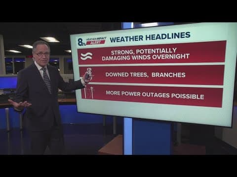 Wind, rain to ease overnight, giving way to clear, warm weather Tuesday