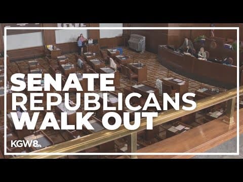 Oregon Senate Republicans walkout in Salem