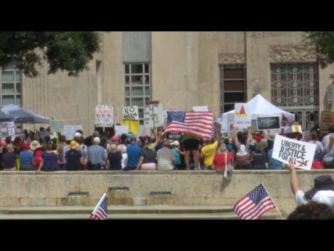 Thousands of people join in 'No Kings' protest in downtown Houston