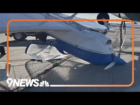 Wind flips plane onto another plane at Colorado airport