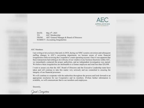 TBI investigating 'financial irregularities' at Appalachian Electric Cooperative