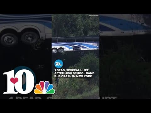 1 dead, several hurt after high school band bus crash in NY